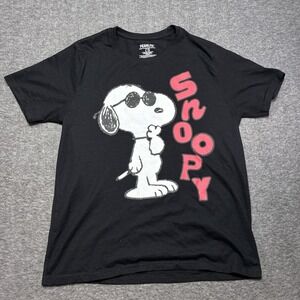Peanuts Snoopy Shirt Cool Sunglasses Large Men's Black Dog Y2K Funny Graphic